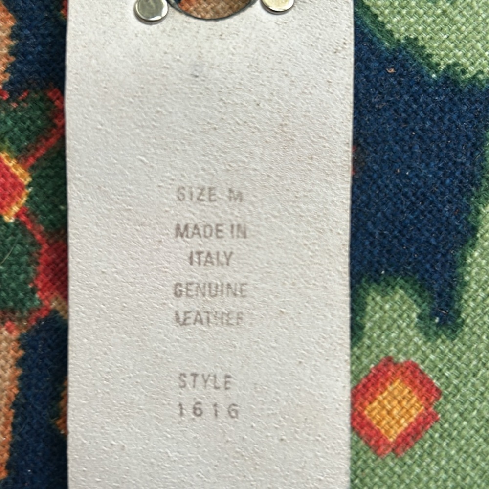 Vintage Made in Italy Garuglieri White Distressed Leather Belt, Silver Buckle - Picture 5 of 11